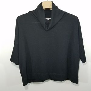 Ambiance Crop Top Cowl Black Dolman Sleeves Small
